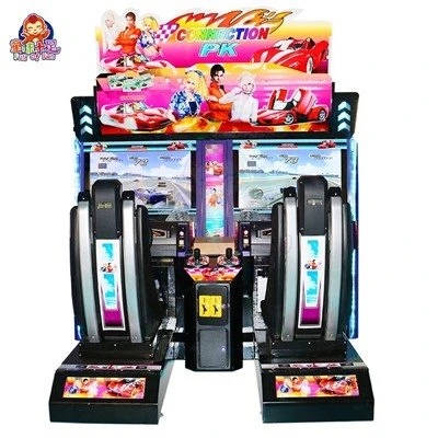 Double Player Steering Wheel Arcade Racing Game Machine (3)